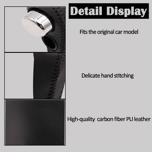 Leather Auto Gear Shift Knob Cover With Needle & Thread Compatible With Honda CR-V 2007-2011, Car Gear Shift Head Cover Transimission Shift Boot Lever Protector Trim-Black leather with red thread in Saudi Arabia