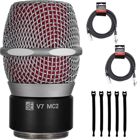 sE Electronics - V7 MC2 Mic Capsule for Sennheiser Wireless - Black - Bundle with 2 XLR Cables and 5 Cable Ties in Saudi Arabia