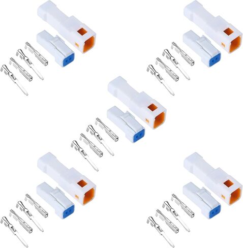 Muyi 5 Kits 2 Pin Way JST موصل مقاوم للماء 26-22 AWG Electric Socket 0.13 ~ 0.33 مم مربع إلى موصلات الأسلاك 2.0 مم JWPF-VSLE Series JST Series in Saudi Arabia