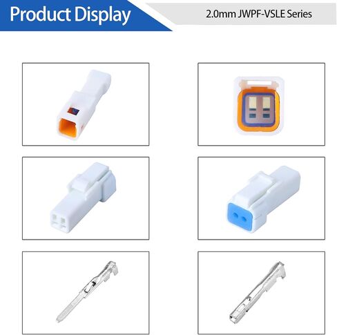 Muyi 5 Kits 2 Pin Way JST موصل مقاوم للماء 26-22 AWG Electric Socket 0.13 ~ 0.33 مم مربع إلى موصلات الأسلاك 2.0 مم JWPF-VSLE Series JST Series in Saudi Arabia