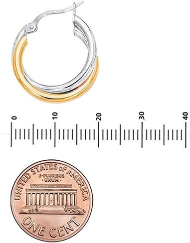 Ritastephens Sterling Silver Gold Plated Two-Tone Polished Intertwined Hoop Earrings (Small, Regular, Large) in Saudi Arabia