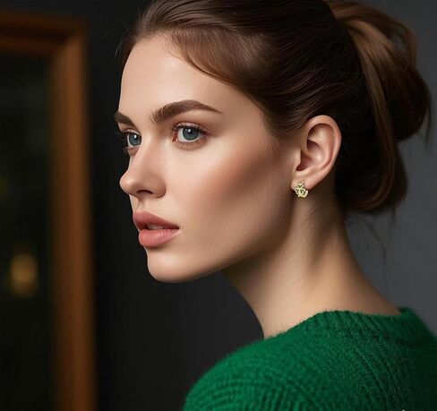 SLUYNZ 925 Sterling Silver Green Love Clover Hoop Earrings for Women Teens Irish Shamrock Huggie Earrings for Summer in Saudi Arabia