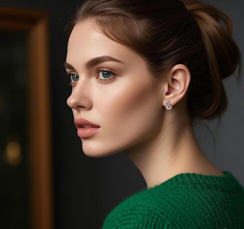 Sluynz 925 Sterling Silver Green Love Clover أقراط للنساء المراهقات الأيرلندية شامروك هوجي أقراط الصيف in Kuwait