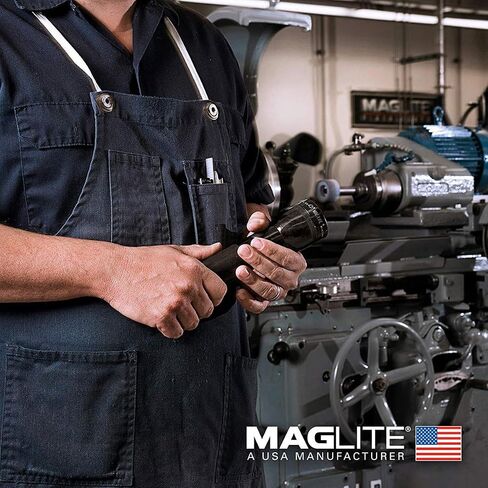 Maglite المتوهجة الثقيلة 2-Cell D مصباح يدوي في صندوق العرض، أسود in Saudi Arabia