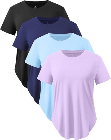 Star Vibe Womens Workout Shirts Breathable UPF 50+ Quick Dry Athletic Yoga T-Shirts Short Sleeve Gym Running Hiking Tops in Saudi Arabia