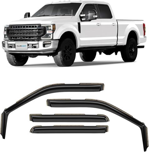 CLIM ART in-Channel Incredibly Durable Rain Guards for Chevrolet (Chevy) Silverado/GMC Sierra 2014-2018 Crew Cab, Truck Accessories, Vent Window Visors, Original Window Deflectors, 4pcs - 614224 in Saudi Arabia