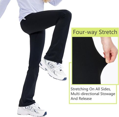 Girls Flare Leggings Teen High Waisted Bell Bottom Pants Dance Yoga Long Bootcut Active Pants for 4-15 Years in Saudi Arabia
