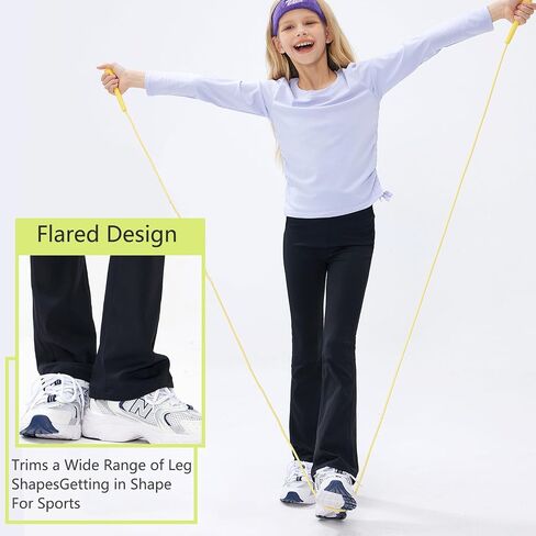 Girls Flare Leggings Teen High Waisted Bell Bottom Pants Dance Yoga Long Bootcut Active Pants for 4-15 Years in Saudi Arabia