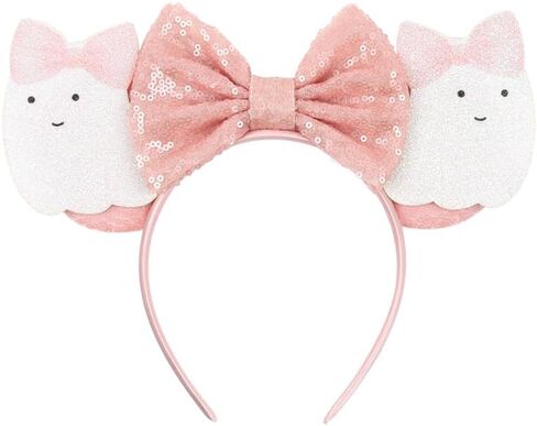 Black Mouse Ears Headband, Red Bow & Gold Accessories, Soft Velvet, Classic Headwear Gifts, Women Fashion Costume Party; MQ-H in Saudi Arabia