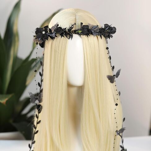 Mostory Fairy Flower Headpeice for Women و Woodland Elf Crown with Butterfly و Vines for Fairy Costume Renaissance Cosplay in Saudi Arabia