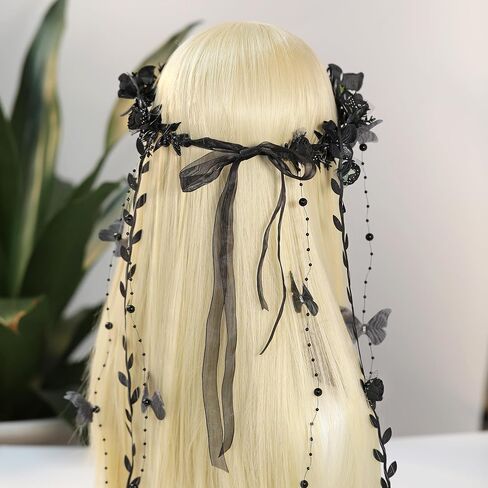 Mostory Fairy Flower Headpeice for Women و Woodland Elf Crown with Butterfly و Vines for Fairy Costume Renaissance Cosplay in Saudi Arabia