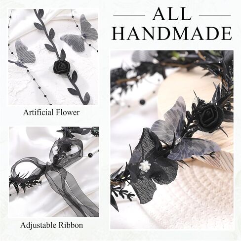 Mostory Fairy Flower Headpeice for Women و Woodland Elf Crown with Butterfly و Vines for Fairy Costume Renaissance Cosplay in Saudi Arabia