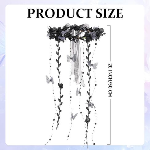 Mostory Fairy Flower Headpeice for Women و Woodland Elf Crown with Butterfly و Vines for Fairy Costume Renaissance Cosplay in Saudi Arabia