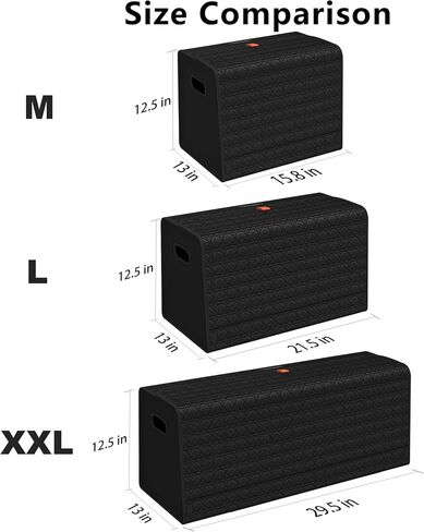 Trunk Organizers, Car Organizers, Storage Solutions, and Car Storage Organizers for SUVs, Sedans, Back Seats, and Luxury Vehicles with Lid, Leather, Small, Large (Black, XXL) in Saudi Arabia