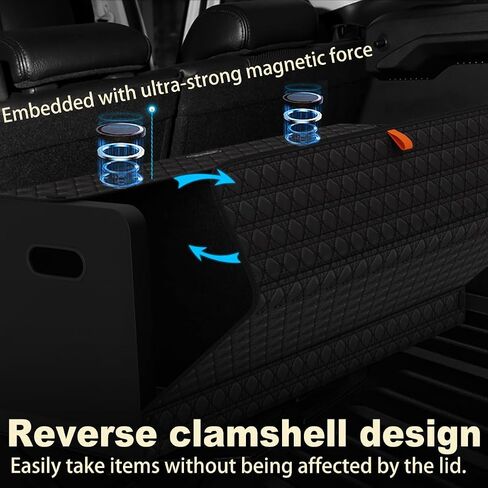 Trunk Organizers, Car Organizers, Storage Solutions, and Car Storage Organizers for SUVs, Sedans, Back Seats, and Luxury Vehicles with Lid, Leather, Small, Large (Black, XXL) in Saudi Arabia