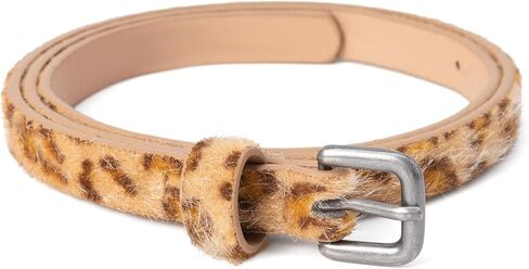 Kids Leopard Print Leather Belt, Stylish and Durable for Girls Age 4-14 Year Old in Saudi Arabia