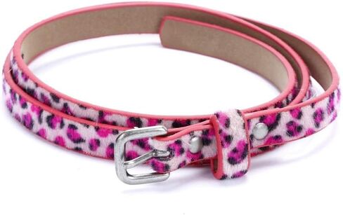 Kids Leopard Print Leather Belt, Stylish and Durable for Girls Age 4-14 Year Old in Saudi Arabia