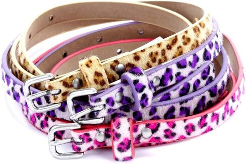 Kids Leopard Print Leather Belt, Stylish and Durable for Girls Age 4-14 Year Old in Saudi Arabia