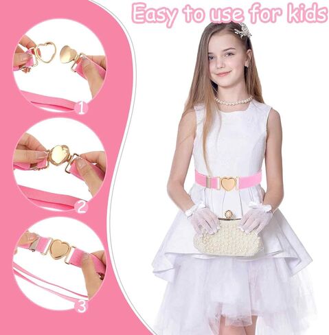 Kids Elastic Belt for Girls, 2PCS Adjustable Toddler Stretch Belts for Waist Size 15-30" Pants Jeans Dress Boys Girls in Kuwait