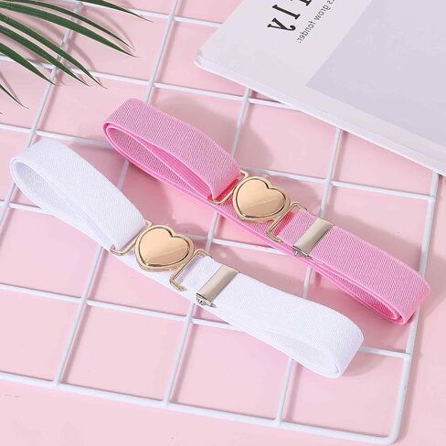 Kids Elastic Belt for Girls, 2PCS Adjustable Toddler Stretch Belts for Waist Size 15-30" Pants Jeans Dress Boys Girls in Kuwait
