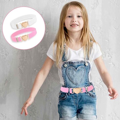 Kids Elastic Belt for Girls, 2PCS Adjustable Toddler Stretch Belts for Waist Size 15-30" Pants Jeans Dress Boys Girls in Kuwait