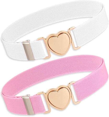 Kids Elastic Belt for Girls, 2PCS Adjustable Toddler Stretch Belts for Waist Size 15-30" Pants Jeans Dress Boys Girls in Kuwait