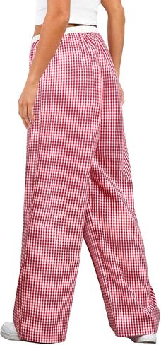 Women Pajama Pants Striped Wide Leg Elastic Waist Lounge Pj Bottoms Sleepwear in Saudi Arabia
