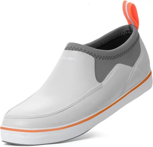 Furuian Men's Deck Shoes, Short Deck Boots Rain Boots Waterproof Rain Fishing Shoes Slip-on Rubber Loafers Lightweight Shoes for Walk Boating Sailing & Gardening in Kuwait