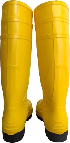 Men's Premium Tall Steel Toe Rain Boots - Waterproof Seamless PVC, Fortified Smash - proof, Durable Non - slip, All - terrain, Perfect for Fishing, Gardening, Work in Saudi Arabia