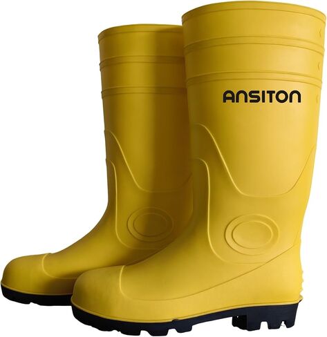 Men's Premium Tall Steel Toe Rain Boots - Waterproof Seamless PVC, Fortified Smash - proof, Durable Non - slip, All - terrain, Perfect for Fishing, Gardening, Work in Saudi Arabia