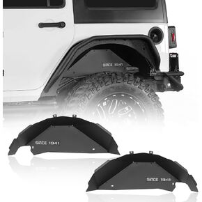 Hooke Road Aluminum Front Inner Fender Liners for 2007-2018 Jeep Wrangler JK & Unlimited 2/4 Doors, 2PCS Wheel Well Liner Splash Mud Guard Covers