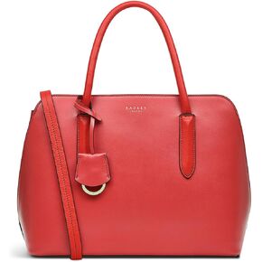 RADLEY London Liverpool Street 2.0 Women's Medium Leather Ziptop Satchel Bag, Begonia