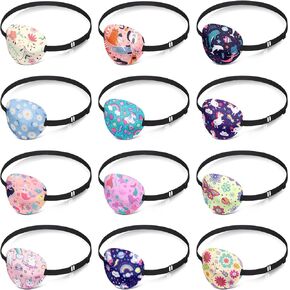 Tarpop 12 Pcs Eye Patches for Kids, Adjustable Children Single Eye Patch, Reusable, Fresh Style