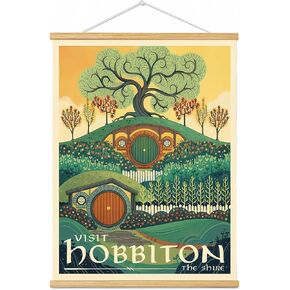 Middle Earth Landscape Wall Art Prints Canvas PaintingFantasy Posters, Wall Pictures, For Travel Gift, Canvas Art with Frames, For Office Home Decor Bedroom Living Room Wall Decor.（16L" x 12W"）