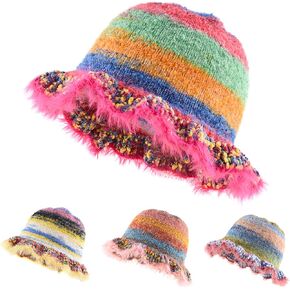 Crochet Bucket Hats for Women Fashionable Womens Beanie Cute Winter Hats Knit Hat for Women