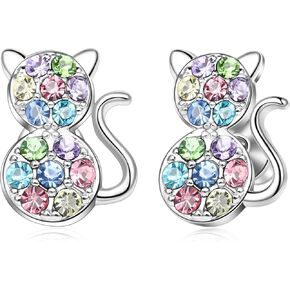 Spefavo Beautiful Cute Cat Earrings Hypoallergenic, Cat Lovers Girls Children Birthday Easter Christmas Halloween Valentine's Day, Gift for Grandmother Mom to Granddaughter Daughter