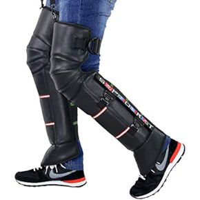 Surla pu الجلود الساق المقاومة للرياح الساق gaiter قابلة للتعديل حزام دافئ الأغطية للجنسين نصف الفصول