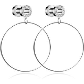Stainless Steel Ear Tunnels with Nose Hoop Rings, 4-16mm, 2 Pieces