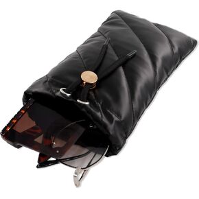Eyeglass Case Eye Glasses Case Soft for Women Men Travel Large Oversized Frame Sunglasses Case Pouch Bag Eyeglass Holder Black