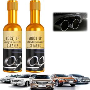 Catalytic Converter Cleaner, 2 Pcs Auto Parts Engine Auto Parts Engine Cleaner Exhaust System Pipe Carbon Removal Cleaners Treatment Additive Oil for Gas and Diesel Car (120 ml)