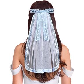 xo, Fetti Blue Lace Bride Bow Veil | Bachelorette Party Hairpiece, Bridal Shower Accessory, Bridesmaid Gift, Wedding Headband, Engagement Accessory