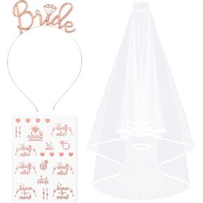 3pcs Veil for Bachelorette Party,Bachelorette Veil,Bachelorette Party Supplies,Bridal Shower Decorations for Bridal Shower Bachelorettes Party Wedding Engagement Accessories