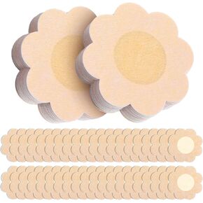 40 Pcs Nipple Cover Pasties for Women, 6 cm Self Adhesive Invisible Breast Covers, Disposable Non-Woven Fabric Bra Pad Nipple Stickers for Women (Skin Color)