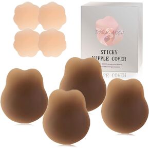 pasties nipple covers with lift,2pairs Sticky Bra Push Up，reusable Silicone Strapless bras for women