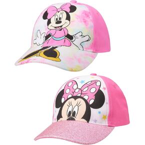 Disney Minnie Mouse Kids Baseball Cap 2 Pack ، قبعات قابلة للتعديل للفتيات ، تتراوح أعمارهم بين 4-7 سنوات