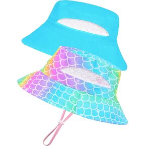 2pcs baby sun Hat Toddler Girls Bucket Hat for Kids Upf 50+ Sun Summer Child Summer Beach Hats Unicorn Fishing Hat