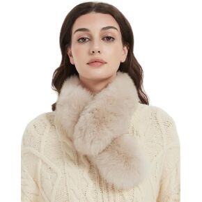 Real Fur Scarf - Fox Fur Front, Rex Rabbit Back, Double Sided, Cold Weather Neck Warmer