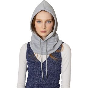 Unisex Sporty Snood Hat with drawstring Hood Scarf Neck Warmer Winter Balaclava Hood