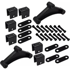 Black Trailer Axle Shackle Axle Trailer Spring Hanger Kit for 1-3/4" Wide Double Eye Springs