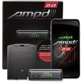 amp'd 28862-2 Throttle Booster 2.0 مع مفتاح Bluetooth للسيارات الغاز 2019-2025